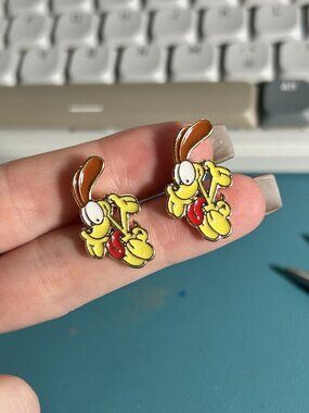Odie Enamel Stud Earrings © 2023 Paws Inc Garfield Cartoon Dog Earrings